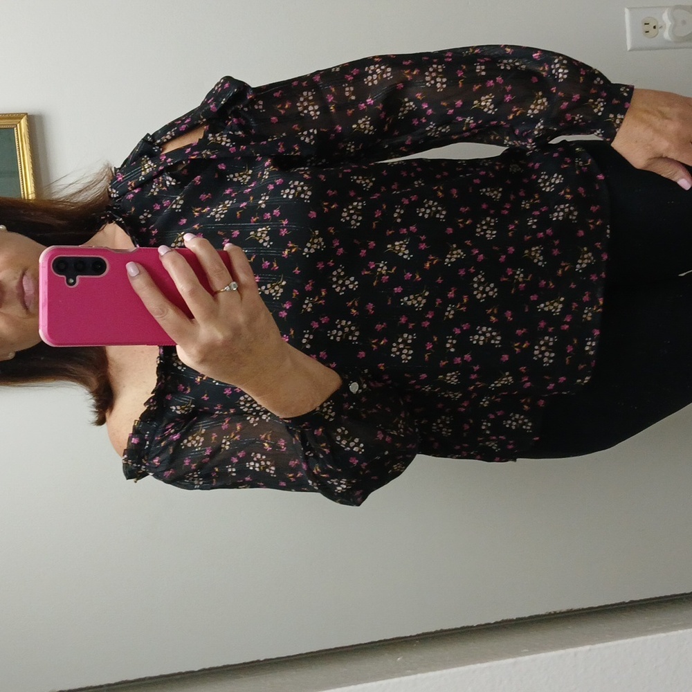 Floral Black Women's Top